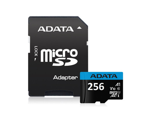 Флеш-карта ADATA AUSDX256GUICL10A1-RA1, 256GB, MicroSD Class 10 + адаптер