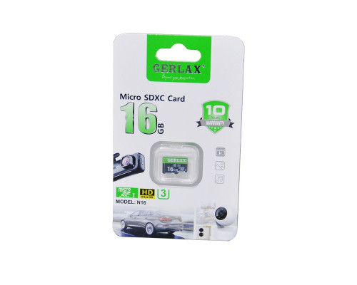 Флеш-карта Gerlax N16, 16GB,  16GB,  MicroSDHC Class 10 без адаптера
