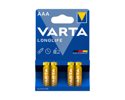 Батарейка VARTA LR03 Longlife Micro, AAA, 1.5 V, 4 шт., блистер
