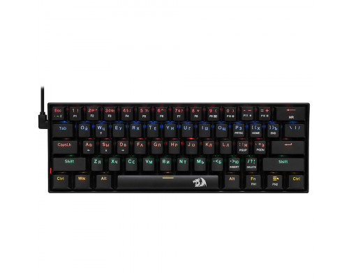 Клавиатура Redragon Lakshmi,  игровая,  механическая,  USB,  Анг, Рус,  радужная подсветка,  Чёрный