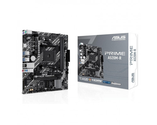 Мат. плата ASUS A520M-R PRIME AM4 AMD A520,  2хDDR4, 4хSATA3, M.2, 6хUSB, HDMI, 1xPCI-E x16, 1xPCI-E x1, 7.1