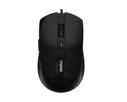 Мышь Rapoo V360, Игровая, Оптическая, Проводная, 6200 dpi, RGB, Длина кабеля 1,5 метра, Чёрный