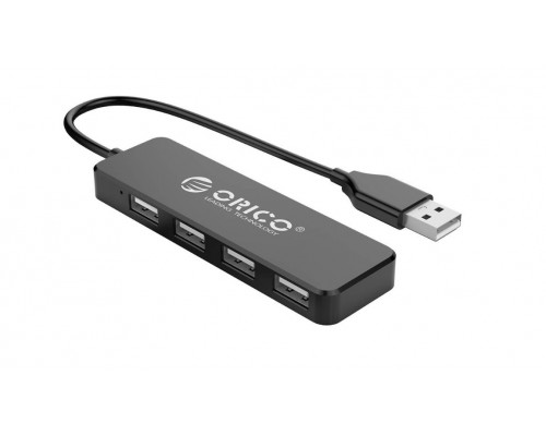 Расширитель USB Orico FL01-BK-BP,  Вход:USB 2.0,  Выход:4xUSB 2.0,  чёрный