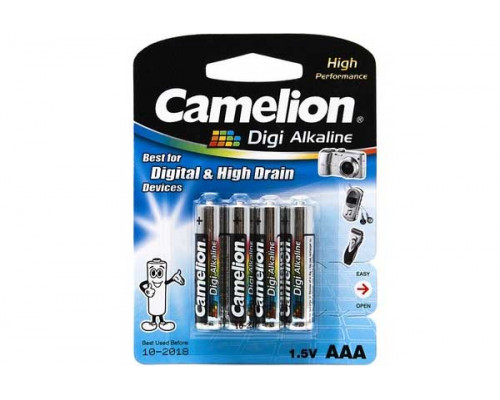 Батарейка, CAMELION, LR03-BP4DG, Digi Alkaline, AAA, 1.5V, 1250mAh, 4 шт., Блистер