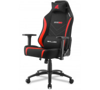Игровое компьютерное кресло Sharkoon SGS20 Fabric Black, Red,  Синтетическая кожа,  Регулируемый подлок
