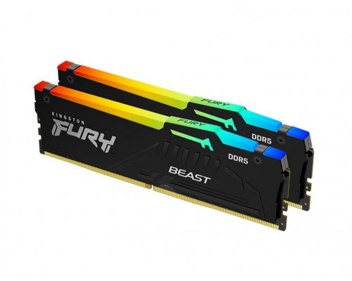 Оперативная память Kingston 64 Gb, DDR5, HyperX Fury Beast, KF556C40BBAK2-64 (Kit 2x32GB), PC5-44800