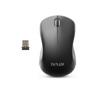 Мышь Delux DLM-391OGB,  3D,  Оптическая,  1000dpi,  Беспроводная 2.4ГГц,  Нано-ресивер,  Эффективная диста