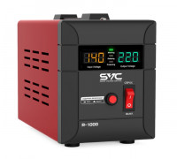 Стабилизатор SVC, R-1000, 1000ВА, 1000Вт, Диапазон работы AVR: 140-260В, Выходное напряжение: 220В +, 