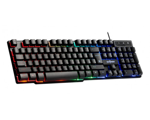 Клавиатура Defender,  Mayhem GK-360DL,  игровая,  USB,  Анг, Рус,  RGB подсветка Черный