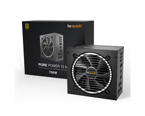 Блок питания Be Quiet, Pure Power 12 M 750W, BN343, 750W, ATX, Gold, 20+4pin, 4+4pin, 5*Sata, 2*Mole