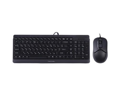 Клавиатура + Мышь A4 Tech F1512S Black Fstyler, USB, Анг/Рус/Каз, оптическая мышь, чёрный