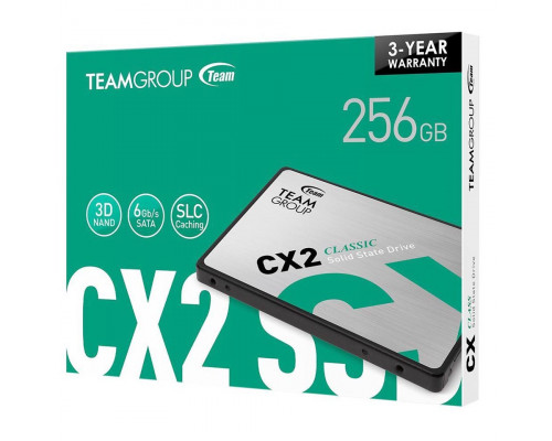 Винчестер SSD TeamGroup CX2, 256GB, 2.5” SATA3 R520Mb/s, W430MB/s T253X6256G0C101