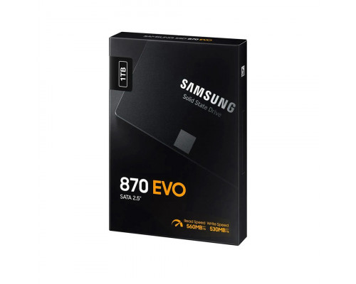 Винчестер SSD Samsung, 1000GB, 870 EVO MZ-77E1T0BW, SATA, R560MB/s W530MB/s, 2.5"