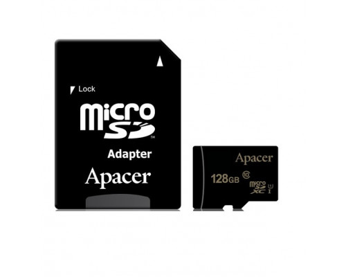 Флеш-карта Apacer,  Micro SDHC Class10 U1,  128Gb,  AP128GMCSX10U1-R + адаптер
