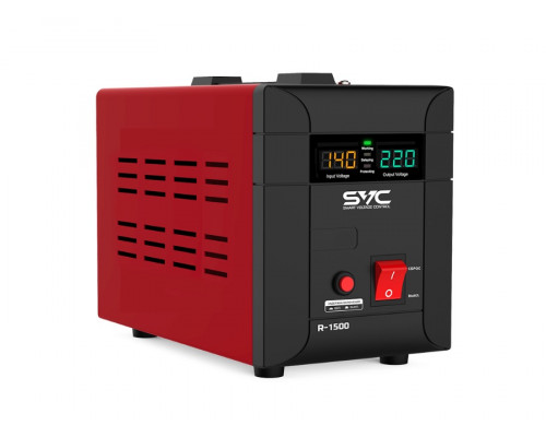 Стабилизатор SVC,  R-1500,  1500ВА, 1500Вт,  Диапазон работы AVR: 140-260В,  Выходное напряжение: 220В +