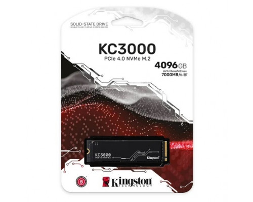 Винчестер SSD Kingston 4096Gb,  KC3000,  NVMe M2 PCIe 4.0,  R7000 Mb, s,  W7000 Mb, s,  SKC3000D, 4096G