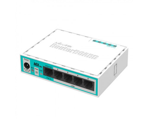 Маршрутизатор MikroTik RB750r2 hEX Lite Router,  5x10, 100,  Passive PoE (in)