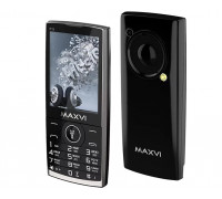 Сотовый телефон Maxvi P19 Black 2.8 TFT,  2 SIM,  microSD память,  SMS,  MP3,  MP4,  1.3Mpx,  FM-радио,  GSM