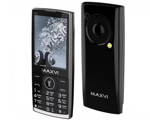 Сотовый телефон Maxvi P19 Black 2.8 TFT,  2 SIM,  microSD память,  SMS,  MP3,  MP4,  1.3Mpx,  FM-радио,  GSM