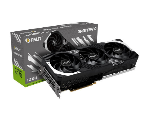 Видео карта PALIT, Nvidia GeForce RTX4070 GAMINGPRO 12Gb, 192bit, GDDR6X, 3-DP, HDMI