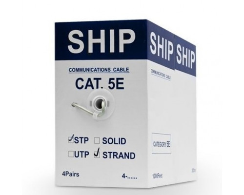 Кабель сетевой FTP SHIP D145S-P, Cat.5e, FTP, 4x2x7/0.16мм, PVC, 305 м/б (Экранированный, Многожильн