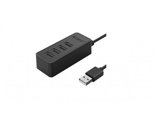 Расширитель USB Orico,  W5P-U3-100-BK-BP,  4 порта USB 3.0,  длина кабеля 1м,  цвет черный