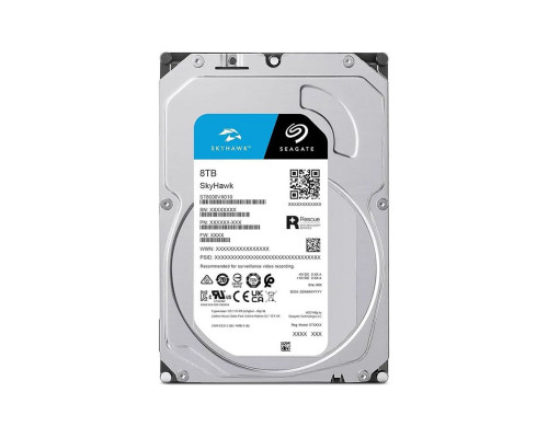 Винчестер Seagate, 8 Tb, ST8000VX010 Surveillance SkyHawk  3.5" SATA 6Gb/s 128Mb 7200rpm