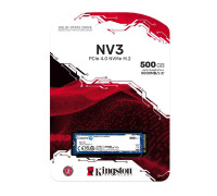 Винчестер SSD Kingston 500Gb,  NV3,  NVMe PCIe 4.0x4,  R5000 Mb, s,  W3000 Mb, s,  SNV3S, 500G