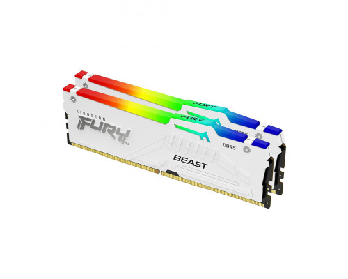 Оперативная память Kingston 32 Gb, DDR5, HyperX FURY Beast White RGB EXPO, KF552C36BWEAK2-32 (Kit 2x