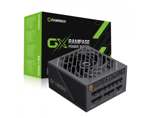 Блок питания Gamemax ,  GX-850 Pro Black,  PCIE 5.0 ATX 3.0 Gold,  1 Fan (13, 5см),  20+4 pin,  PCI-E x 4