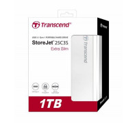 Внешний жесткий диск Transcend,  StoreJet TS1TSJ25C3S,  1 Tb,  USB 3.1,  Серебристый