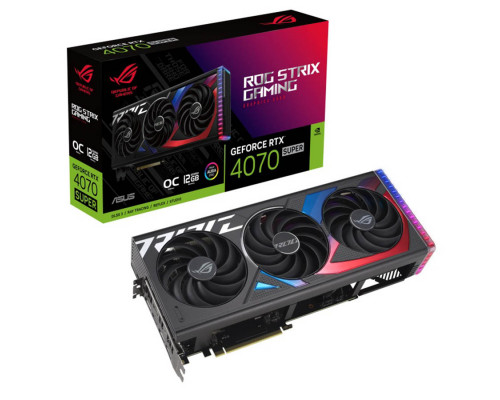 Видео карта Asus, Nvidia GeForce RTX4070 SUPER OC ROG STRIX GAMING, 12 GB, GDDR6X, 192 bit, ROG-STRI