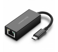 Адаптер Ugreen US236 (50307),  USB Type-C to 10, 100, 1000Mbps Ethernet,  чёрный