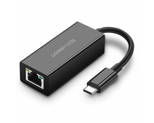 Адаптер Ugreen US236 (50307), USB Type-C to 10/100/1000Mbps Ethernet, чёрный