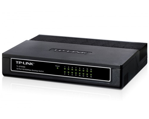 Коммутатор TP-Link, TL-SF1016D, Ethernet RJ45, 16x Ethernet 100 Мбит/с, Auto MDI/MDIX