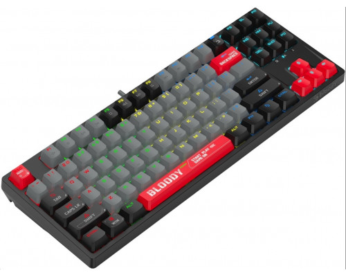 Клавиатура Bloody S87 Energy Red,  USB,  механическая,  Анг, Рус,  RGB подсветка,  красный