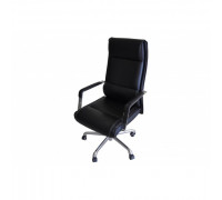 Компьютерное кресло - Net 9322-1 Lux кожа,  ножки никель,  черный с серыми вставками