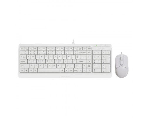 Клавиатура + Мышь A4 Tech F1512S White Fstyler,  USB,  Анг, Рус, Каз,  оптическая мышь,  белый