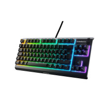 Клавиатура SteelSeries,  Apex 3 TKL US,  64831,  Игровая,  Мембранные клавиши,  IP32,  USB,  Подсветка RGB