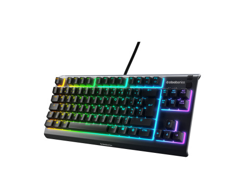 Клавиатура SteelSeries,  Apex 3 TKL US,  64831,  Игровая,  Мембранные клавиши,  IP32,  USB,  Подсветка RGB