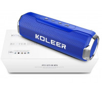 Колонка портативная Koleer S218 Blue,  5Вт (2, 5Вт*2),  Аккумулятор (1200мАч),  диапазон частот 70-18000