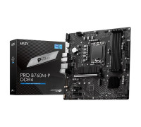 Мат. плата MSI B760M-P PRO DDR4,  S-1700,  Intel B760,  4 DDR4, 4 SATA3, 2xM.2, HDMI, VGA, DP, PCI-EX16, 2xPCI