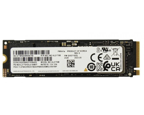 Винчестер SSD Samsung, 2TB, PM9A1 MZVL22T0HBLB-00B00, PCIe NVMe M.2, R7000MB/s W5200MB/s