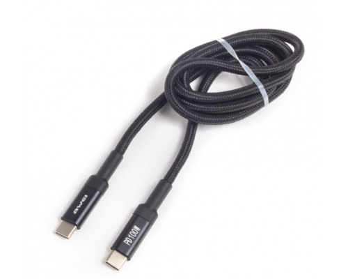 Интерфейсный кабель Awei CL-117T,  Type-C to Type-C,  100W,  5A,  1m,  Чёрный