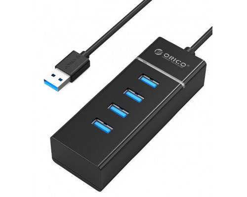 Расширитель USB Orico,  W6PH4-U3-V1-BK-BP,  4 порта USB 3.0 Hi-Speed,  длина кабеля 0.30 м,  цвет черный