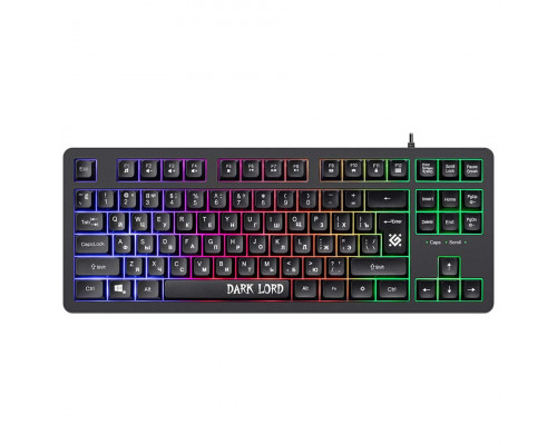 Клавиатура Defender,  Dark Lord GK-580,  игровая,  USB,  Анг, Рус, Каз,  Радужная подсветка,  Чёрная