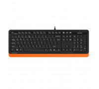 Клавиатура A4 Tech FK10 Fstyler Orange,  USB,  12 мультимедийных клавиш,  Анг, Рус, Каз,  чёрный-оранжевый