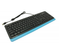 Клавиатура A4 Tech, FK-10-BLUE Fstyler, USB, Анг/Рус/Каз, Чёрно-синяя