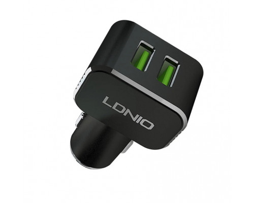Автомобильное зарядное устройство LDNIO, C306, 2*USB-A, 18W, 5V-3.6A Auto-Max, Кабель Lightning (Iph