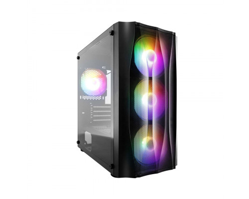 Корпус 1STPLAYER, FIREBASE X3-M-BK-4F2C3, MiniTower, MicroATX/ITX, USB3.0 x 1 + USB2.0 x 2 + HD AUDI